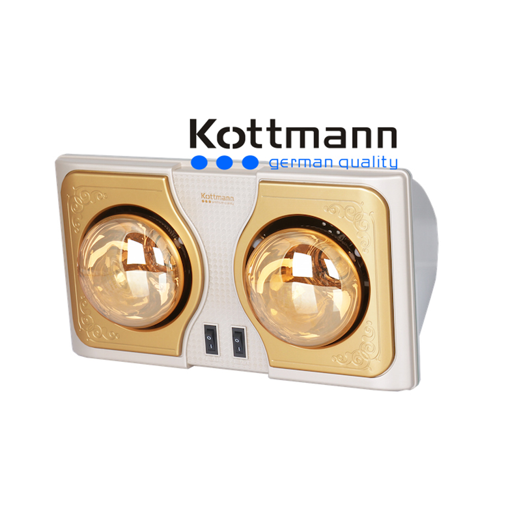 Đèn sưởi nhà tắm Kottmann 2 bóng treo tường K2B-H