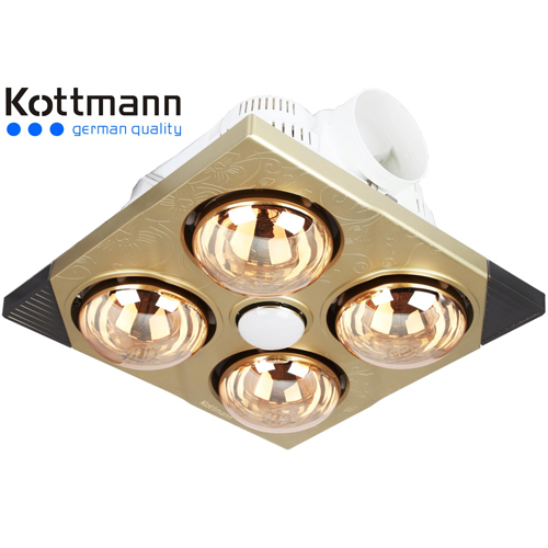 Đèn sưởi nhà tắm 4 bóng âm trần Kottmann vàng K4BT
