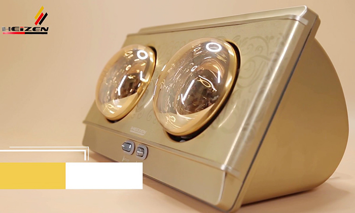 Đèn sưởi nhà tắm 2 bóng Heizen chính hãng HE-2B