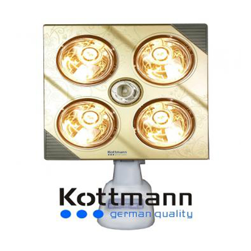 Đèn sưởi nhà tắm 4 bóng treo tường Kottmann vàng