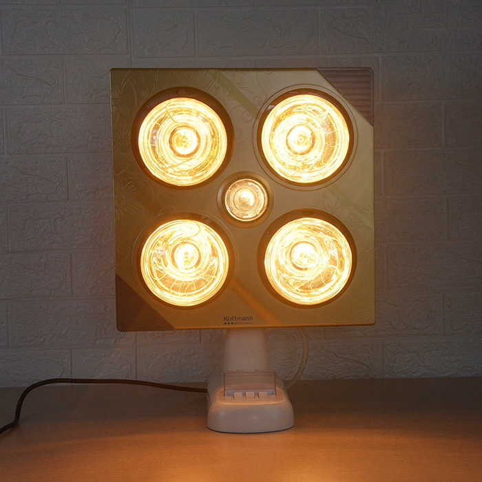 Đèn sưởi nhà tắm 4 bóng treo tường Kottmann vàng