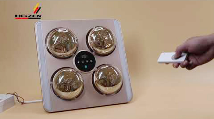 Đèn sưởi nhà tắm Heizen 4 bóng âm trần Led điều khiển từ xa HE-9