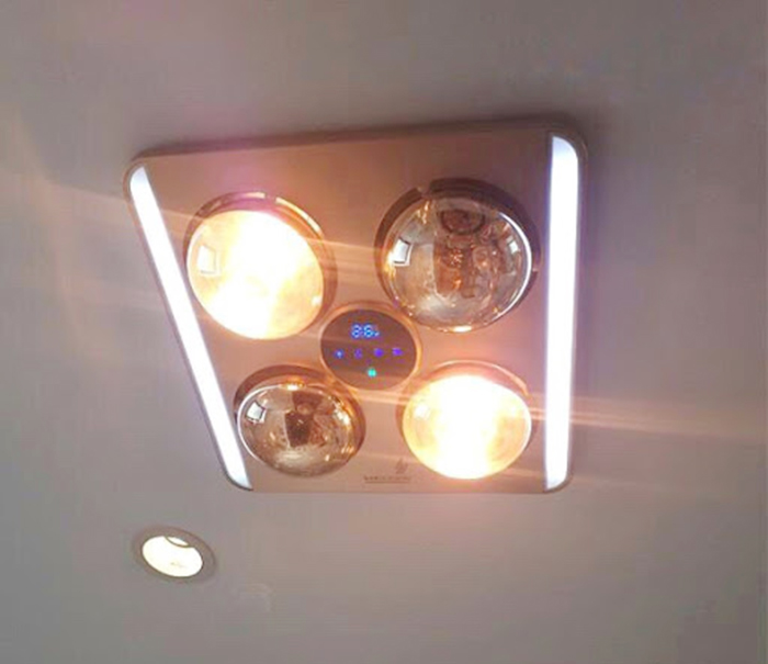 Đèn sưởi nhà tắm Heizen 4 bóng âm trần Led điều khiển từ xa HE-9