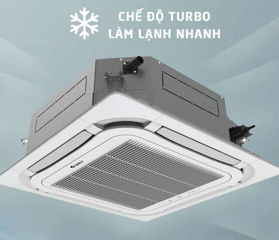 Điều hòa âm trần Gree GCC24S6I/GMC24S6I còn được trang bị chức năng làm lạnh nhanh Turbo Điều hòa âm trần Gree GCC24S6I/GMC24S6I còn được trang bị chức năng làm lạnh nhanh Turbo