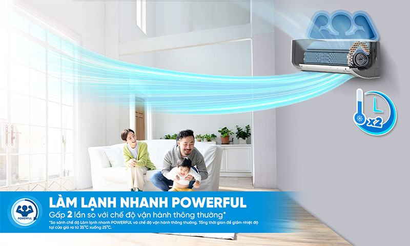 Điều hòa Daikin FTKB làm lạnh nhanh Powerful