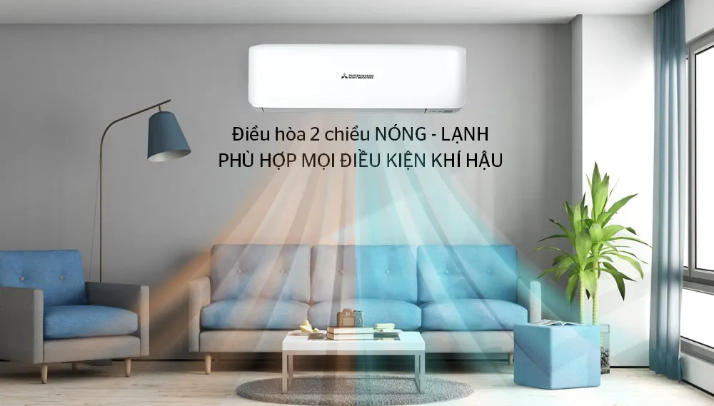 điều hòa Mitsubishi Heavy làm lạnh và sưởi ấm